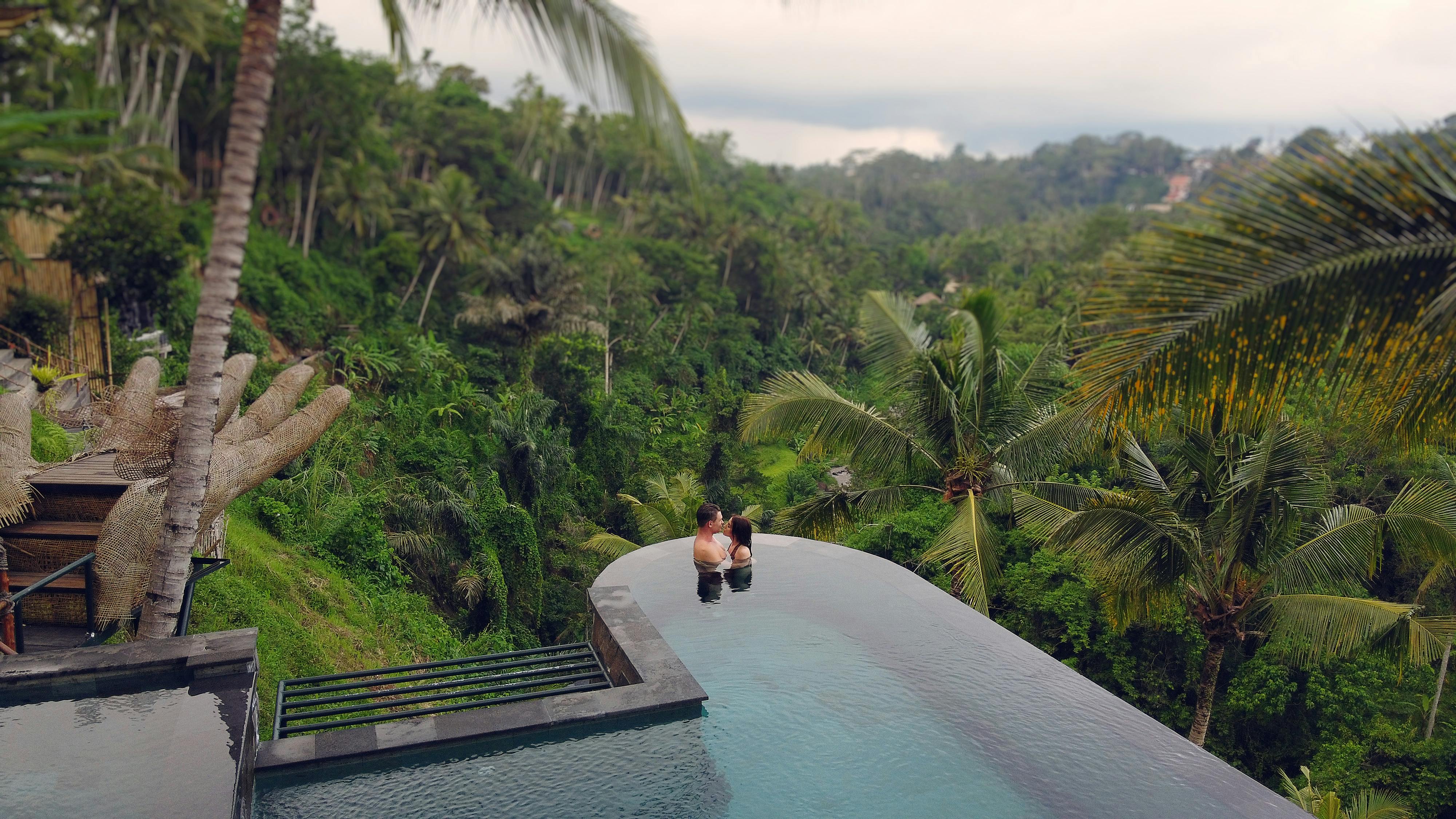 Rice terraces and lush jungle in Bali