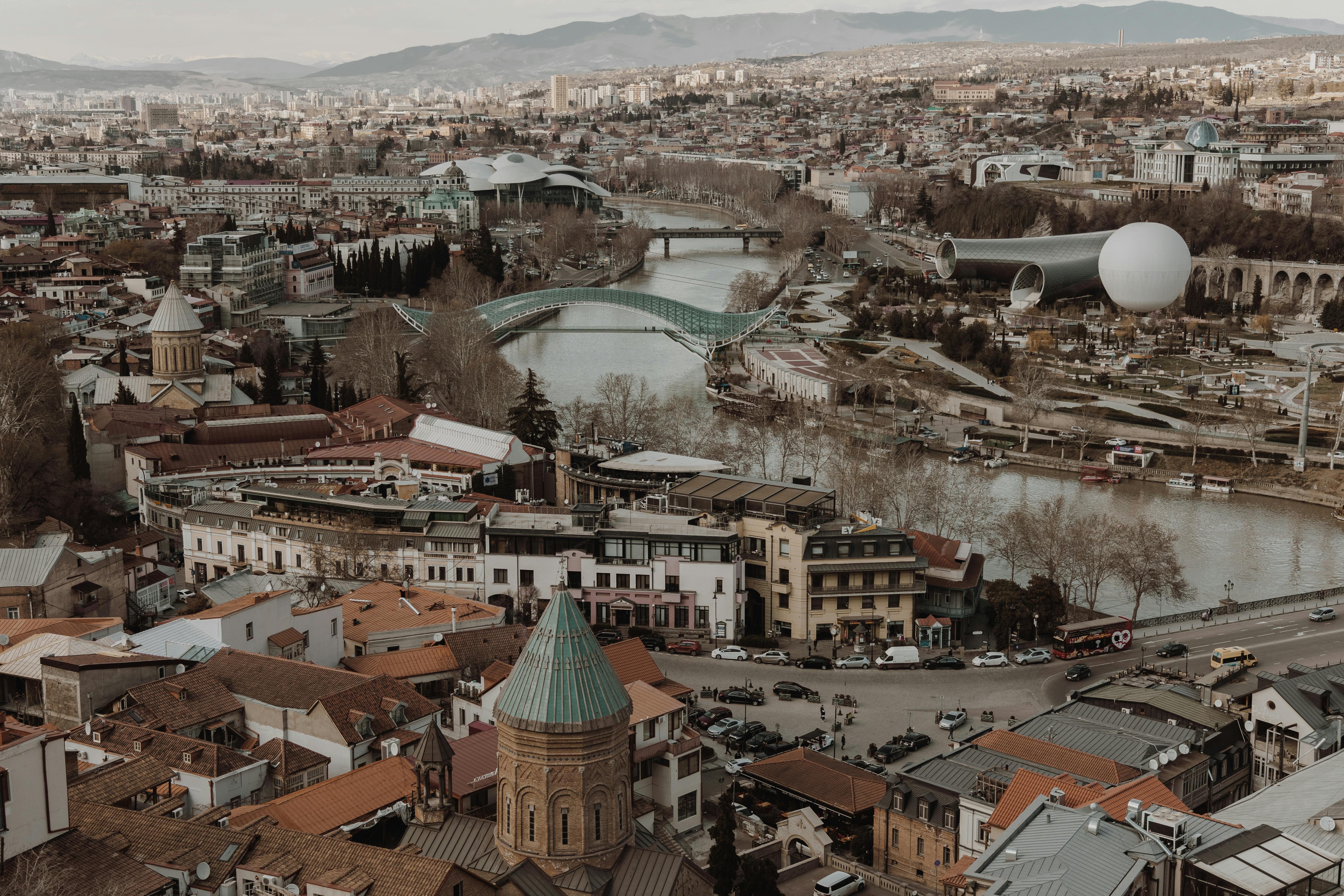 Colourful balconied houses in Tbilisi Old Town